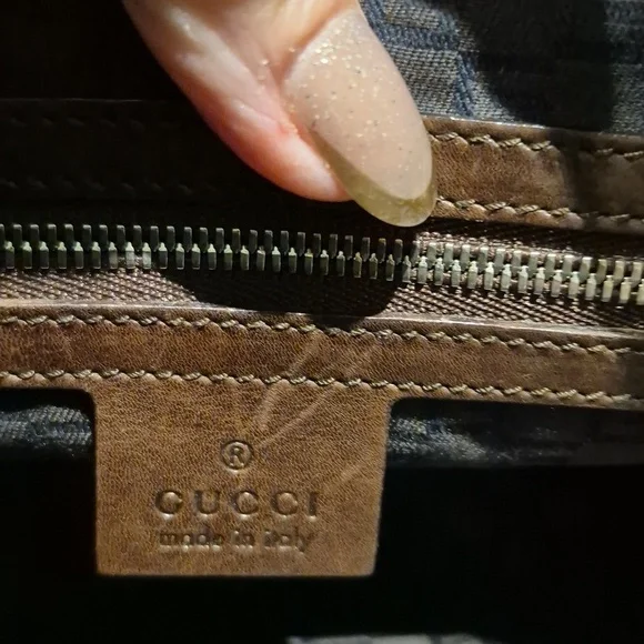 GUCCI Hand Bag Sherry Line Inter Locking SilverW:12.2" H: 7.9" D: 1.6"drop 7"